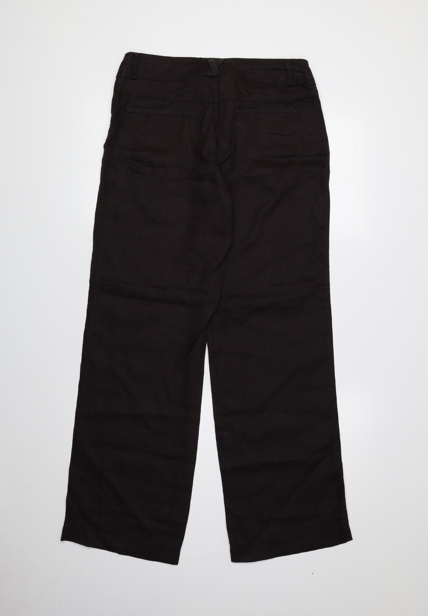 Atmosphere Womens Brown Linen Trousers Size 10 L30 in Regular Zip