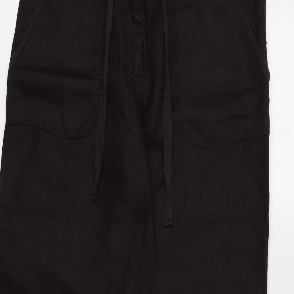 Atmosphere Womens Brown Linen Trousers Size 10 L30 in Regular Zip