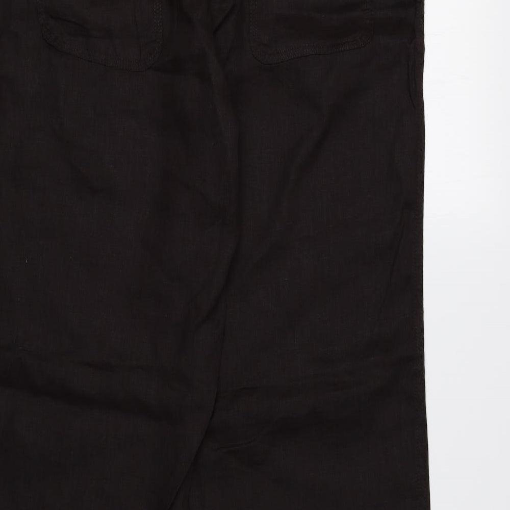 Atmosphere Womens Brown Linen Trousers Size 10 L30 in Regular Zip