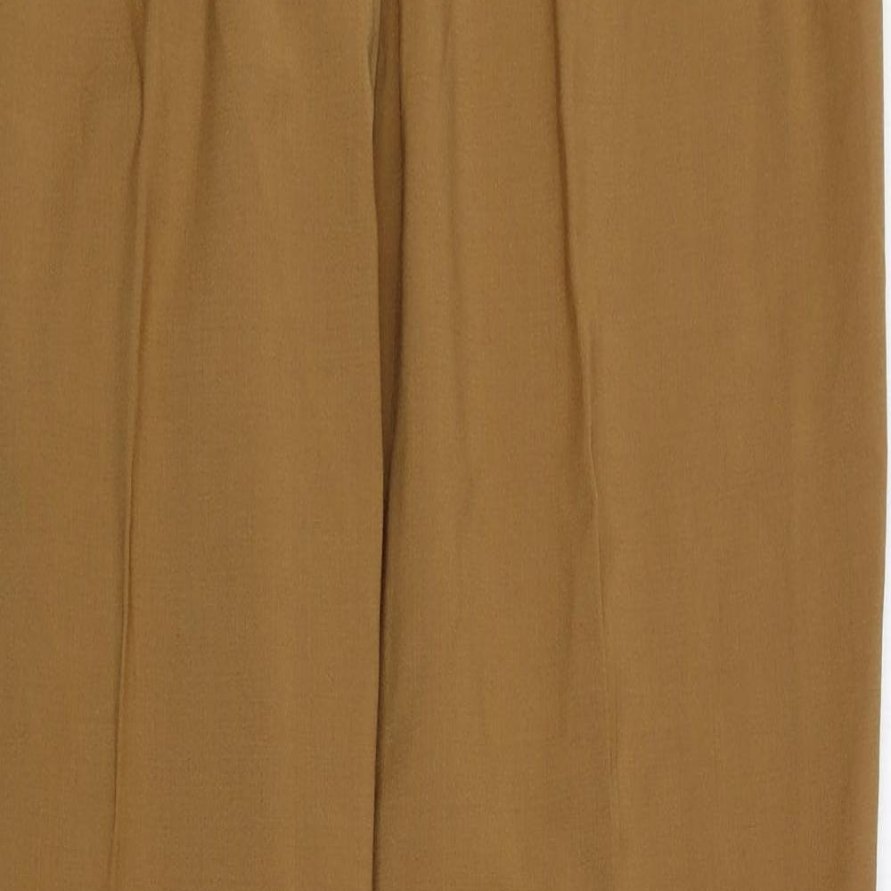 Mango Collection Womens Brown Polyester Trousers Size 14 L33 in Regular Zip