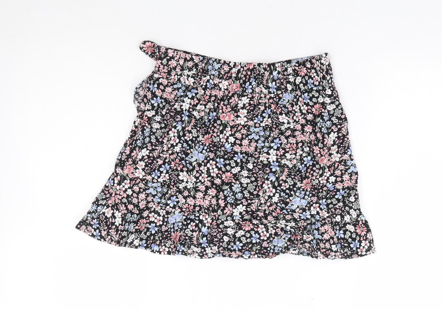George Girls Multicoloured Floral Viscose Mini Skirt Size 9-10 Years Regular Pull On