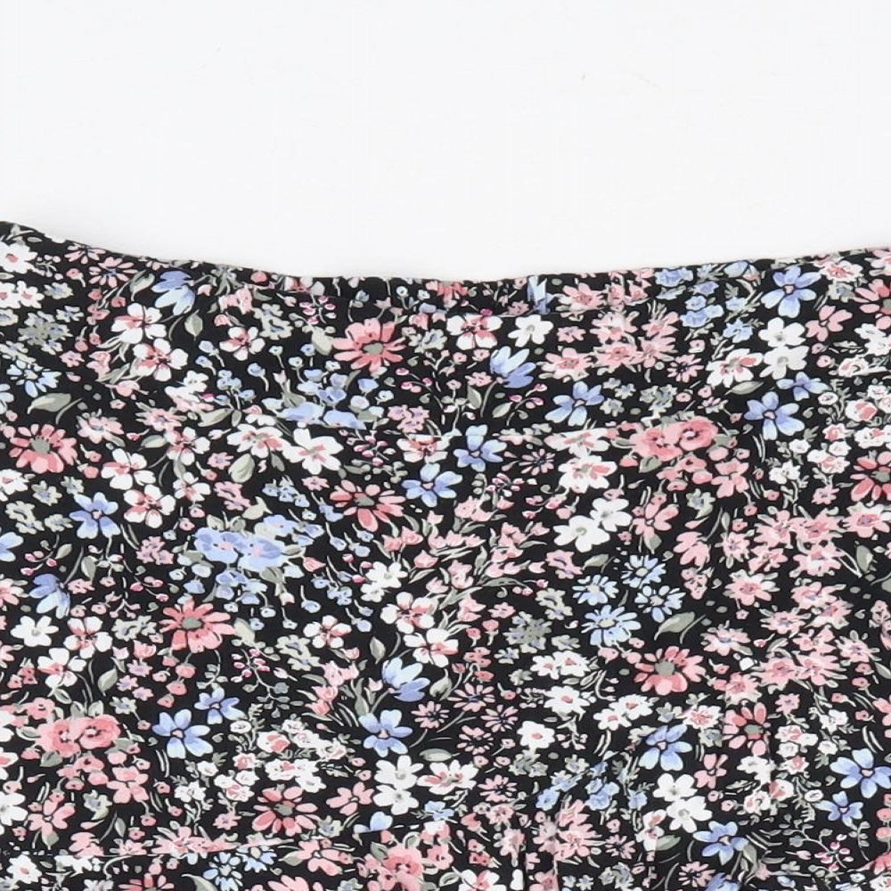 George Girls Multicoloured Floral Viscose Mini Skirt Size 9-10 Years Regular Pull On
