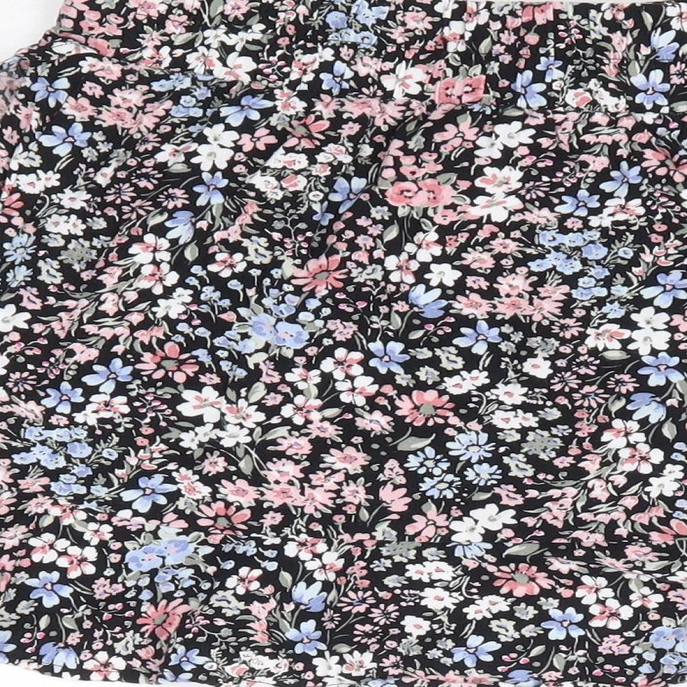 George Girls Multicoloured Floral Viscose Mini Skirt Size 9-10 Years Regular Pull On