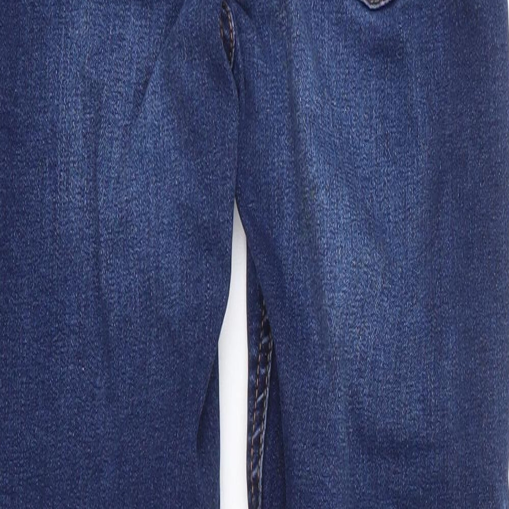 George Girls Blue Cotton Skinny Jeans Size 9-10 Years Regular Zip