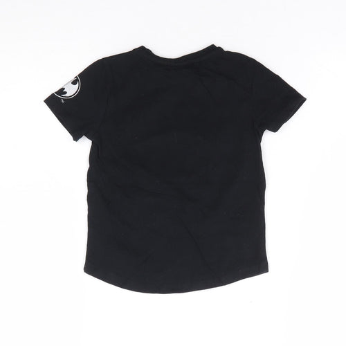 River Island Boys Black 100% Cotton Basic T-Shirt Size 2-3 Years Crew Neck Pullover - Batman