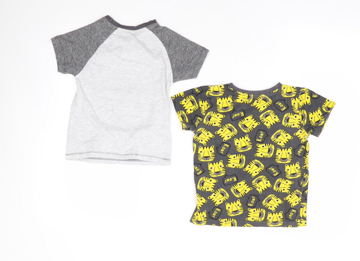 Dunnes Stores Boys Multicoloured Geometric Cotton Basic T-Shirt Size 2-3 Years Round Neck Pullover - Lion