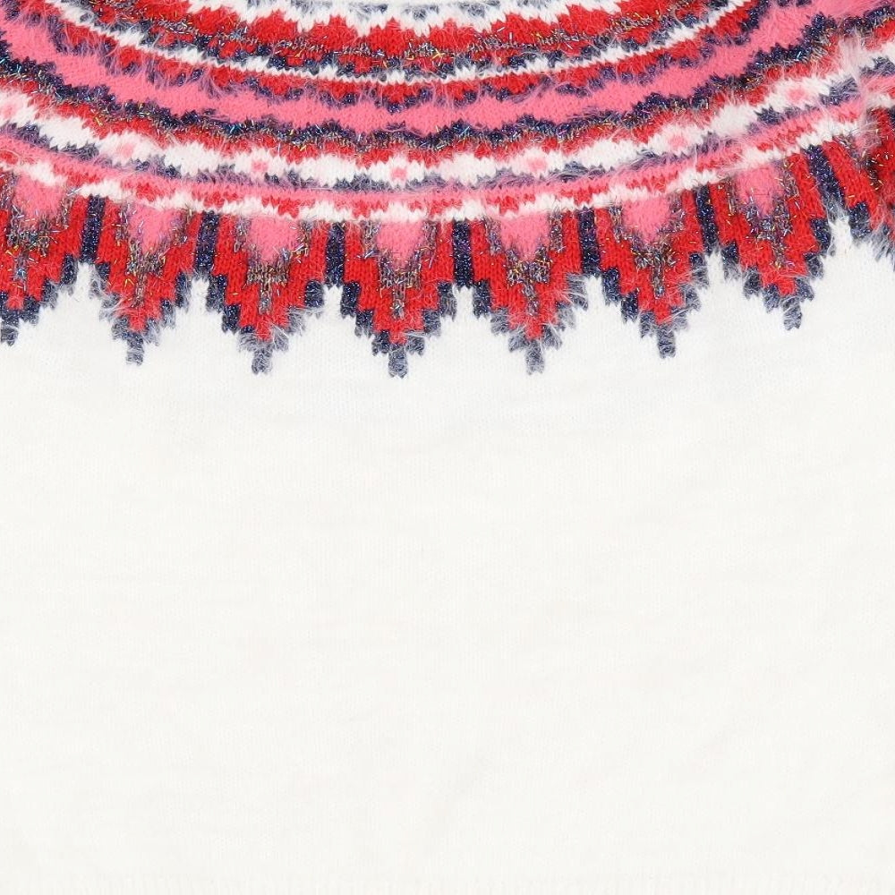 Papaya Womens Multicoloured Boat Neck Fair Isle Polyamide Pullover Jumper Size M - Fluffy Christmas