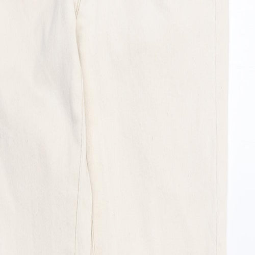 Stradavarius Womens Ivory Cotton Skinny Jeans Size 8 L30 in Regular Zip