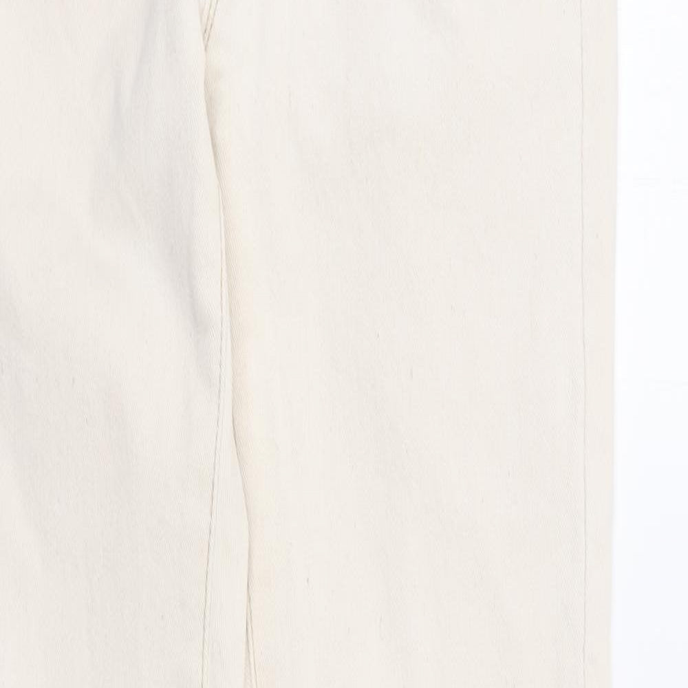 Stradavarius Womens Ivory Cotton Skinny Jeans Size 8 L30 in Regular Zip