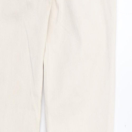 Stradavarius Womens Ivory Cotton Skinny Jeans Size 8 L30 in Regular Zip