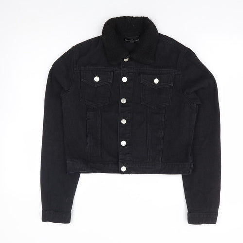 PRETTYLITTLETHING Womens Black Jacket Size 8 Button