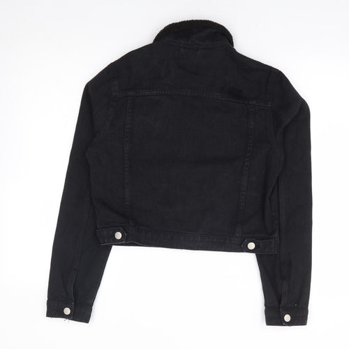 PRETTYLITTLETHING Womens Black Jacket Size 8 Button