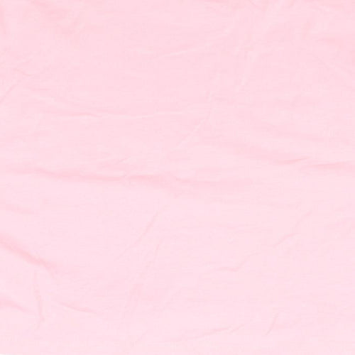 Dunnes Stores Womens Pink 100% Cotton Cropped T-Shirt Size XS Round Neck