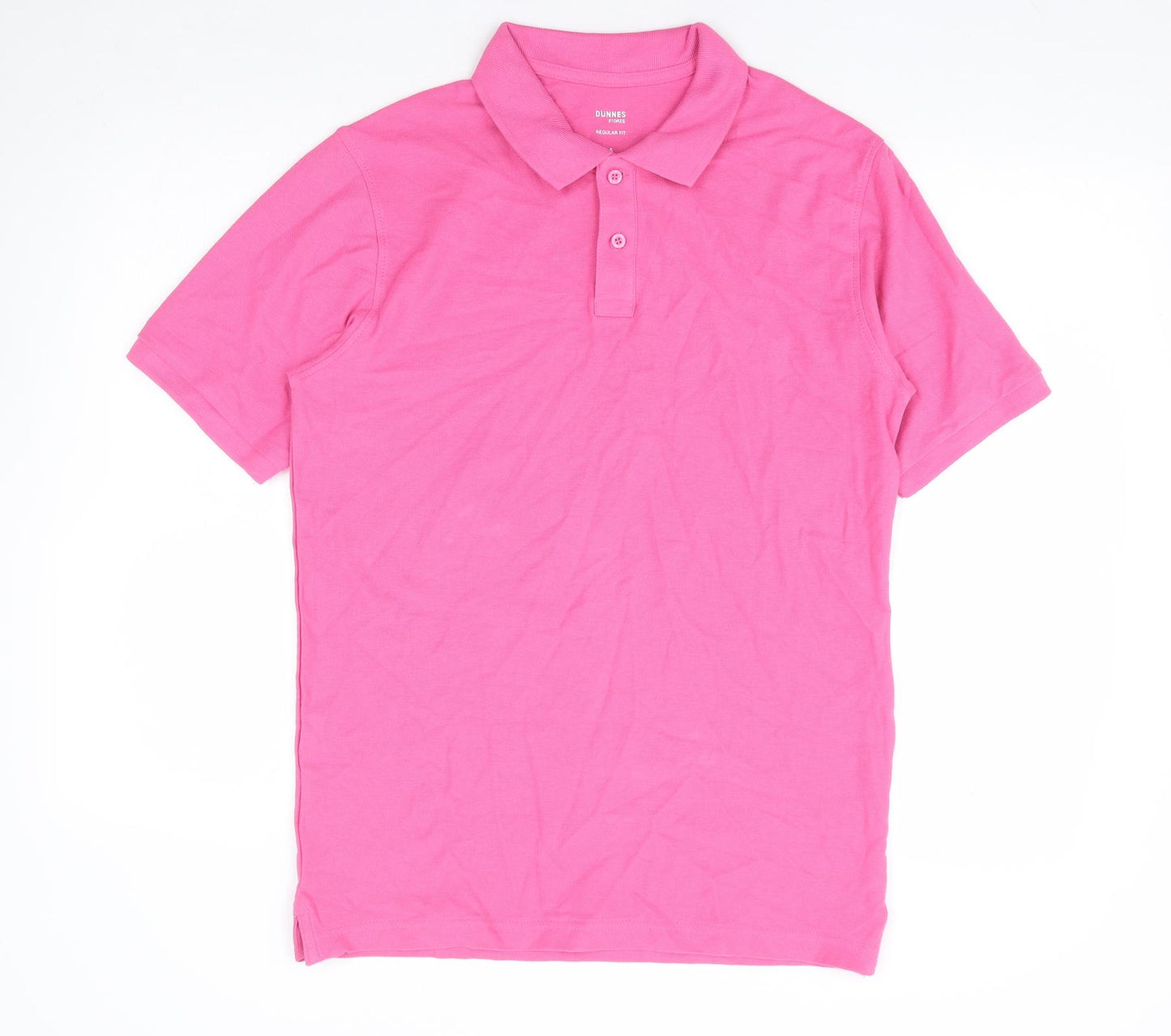 Dunnes Store Womens Pink 100% Cotton Basic Polo Size S Collared