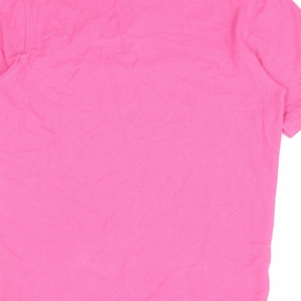 Dunnes Store Womens Pink 100% Cotton Basic Polo Size S Collared