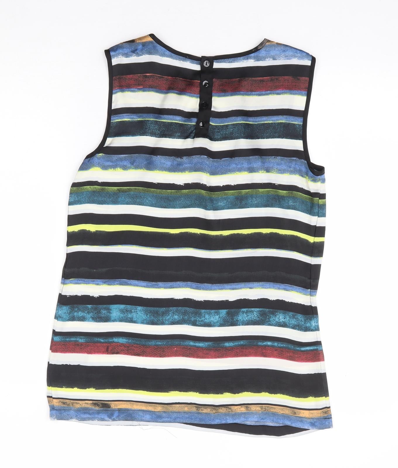 Clements Ribeiro Womens Multicoloured Striped Polyester Basic Tank Size XS Round Neck