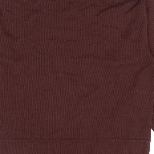 InStyle Collection Womens Brown Roll Neck Cotton Pullover Jumper Size S - Ribbed