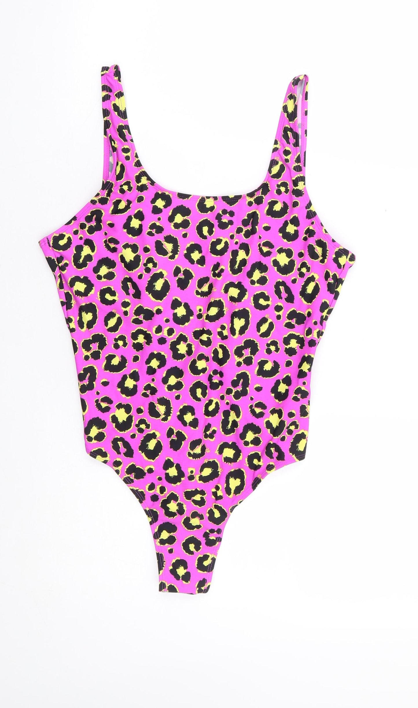 Dunnes Stores Womens Purple Animal Print Polyester One Piece Size 12 - Leopard Print