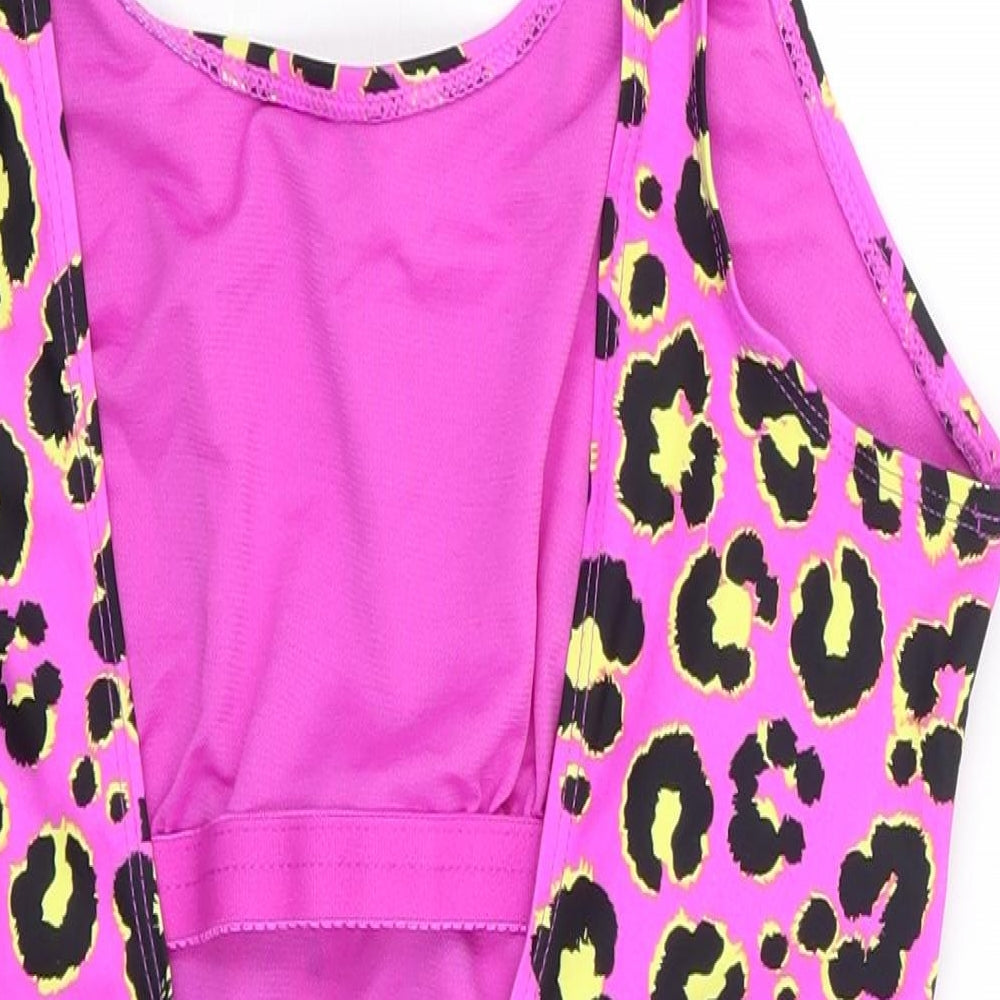 Dunnes Stores Womens Purple Animal Print Polyester One Piece Size 12 - Leopard Print
