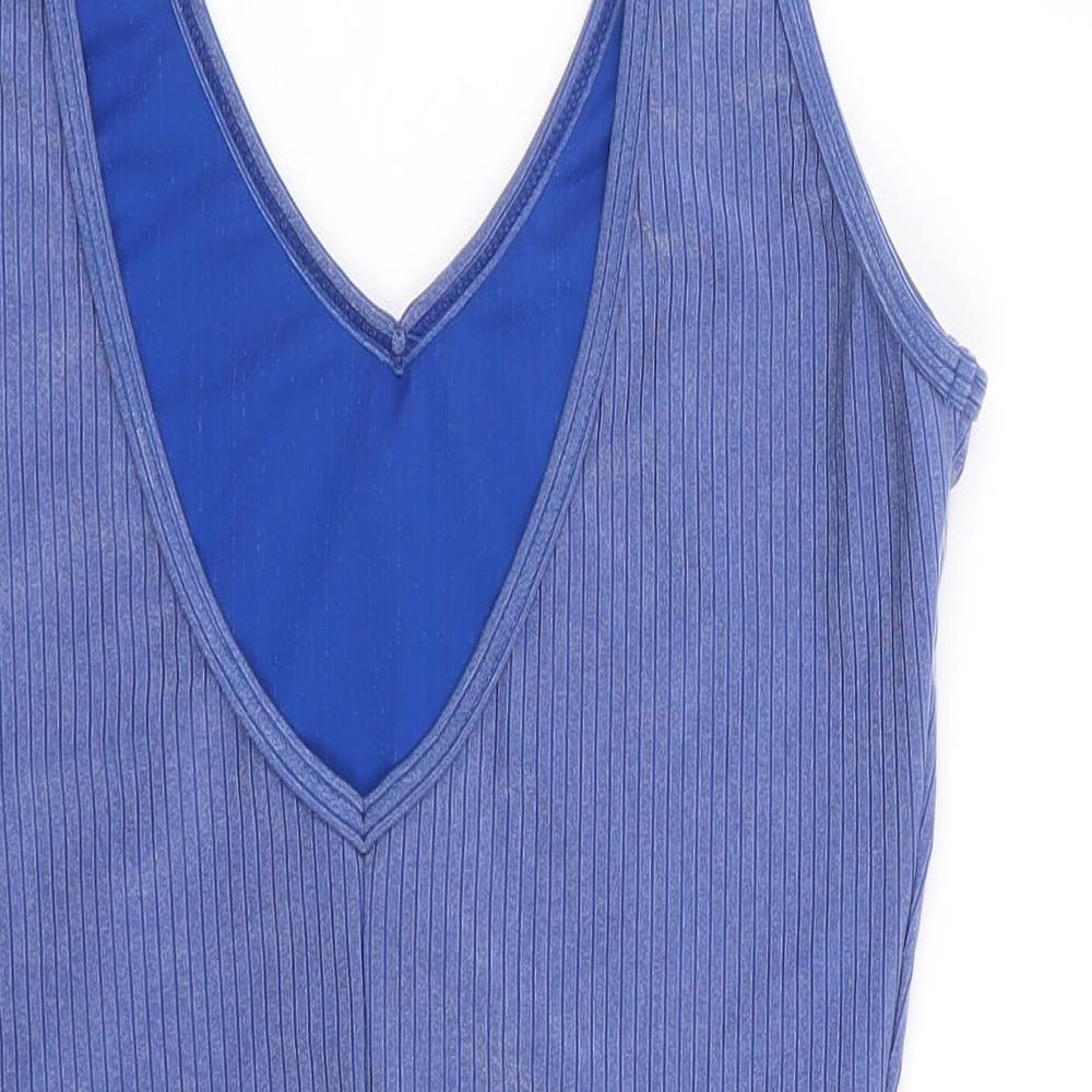 Beachcomber Womens Blue Striped Polyester One Piece Size 10
