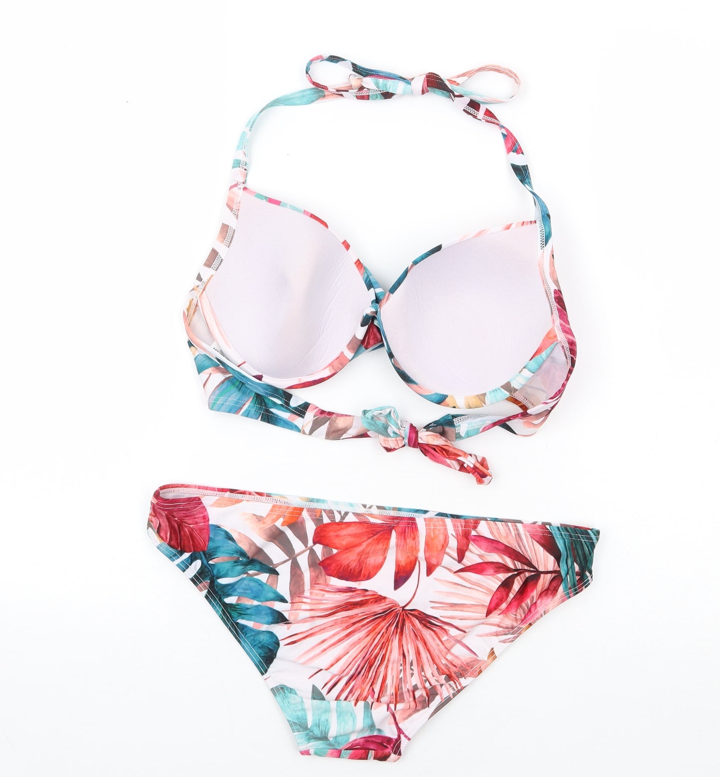NEXT Womens Multicoloured Floral Polyester Bikini Size 12 - Tie Halter Neck