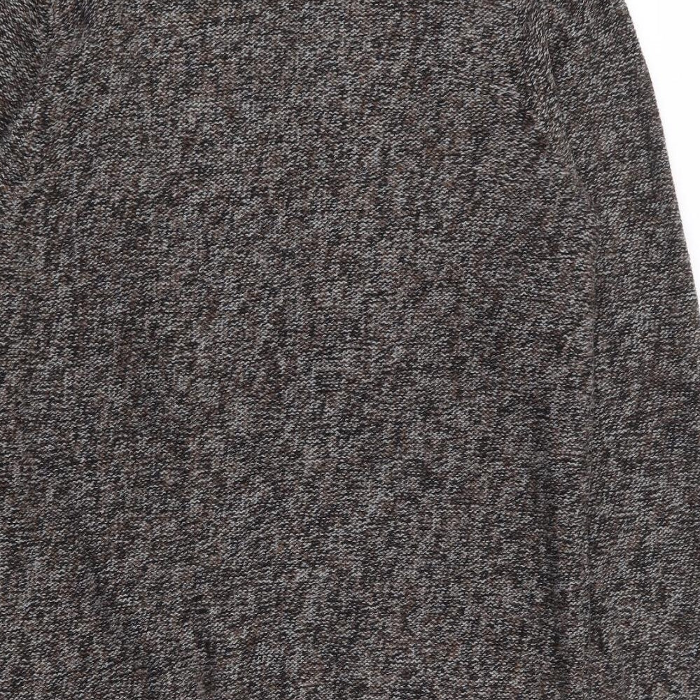 New Look Mens Grey V-Neck Cotton Cardigan Jumper Size L