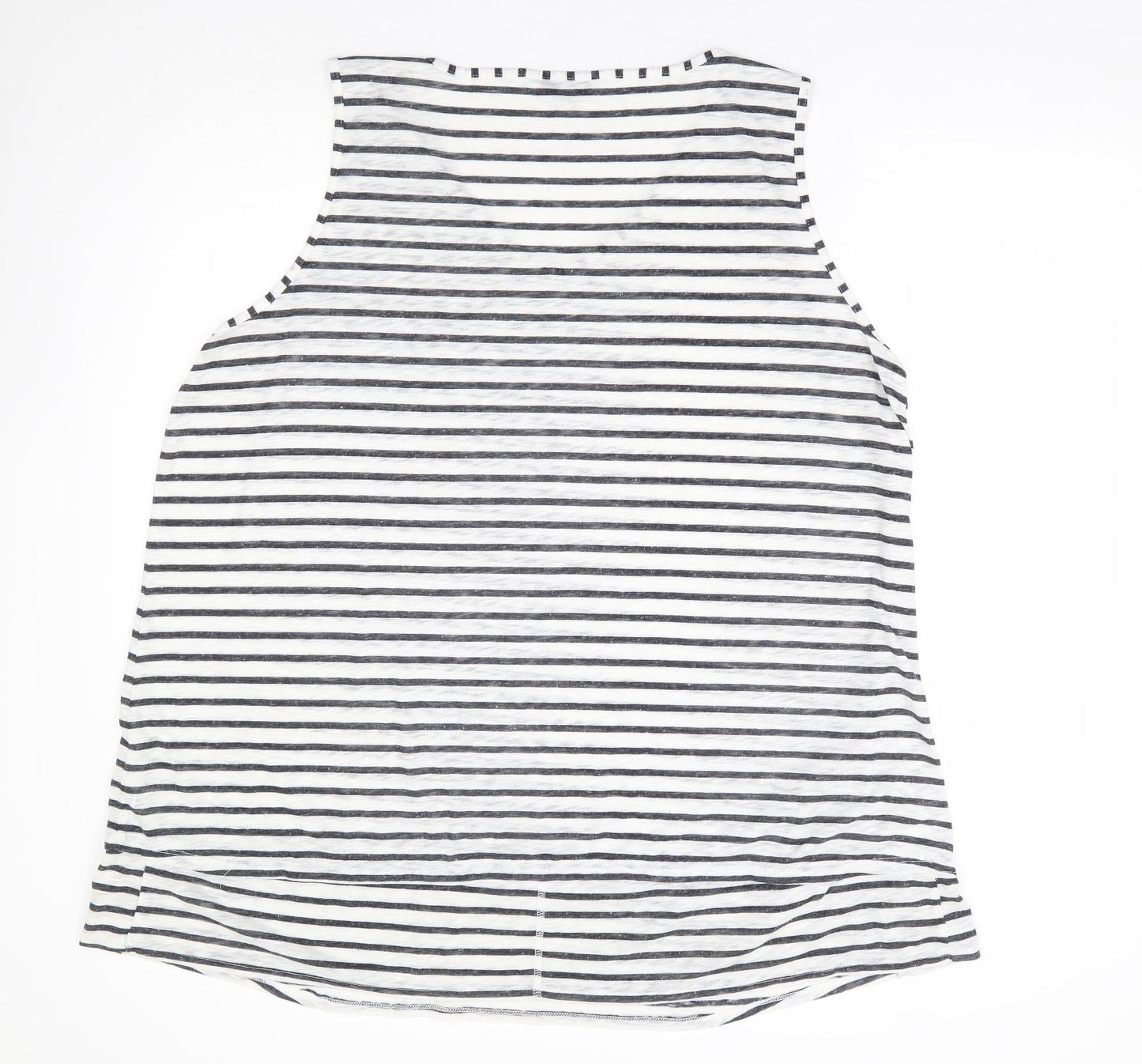 Capsule Womens White Striped Polyester Basic Tank Size 30 V-Neck
