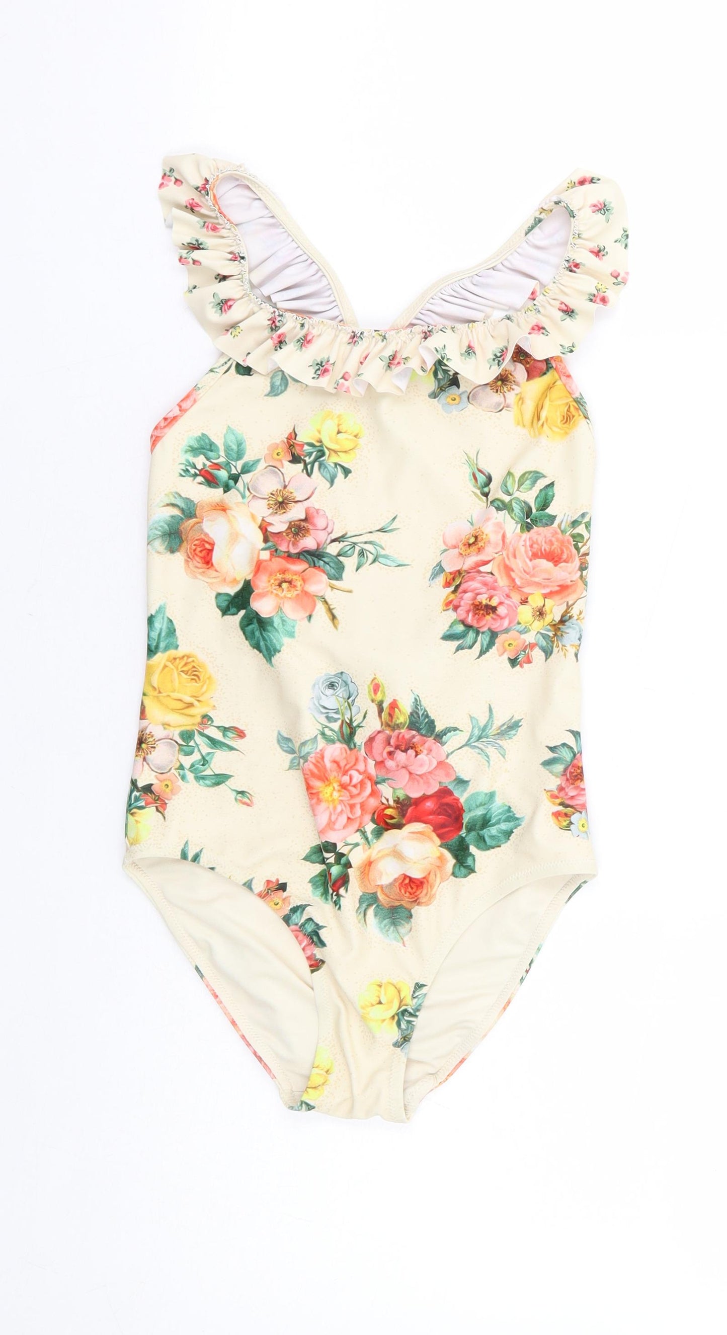 NEXT Girls Multicoloured Floral Polyester Leotard One-Piece Size 8 Years Pullover - Swimsuit