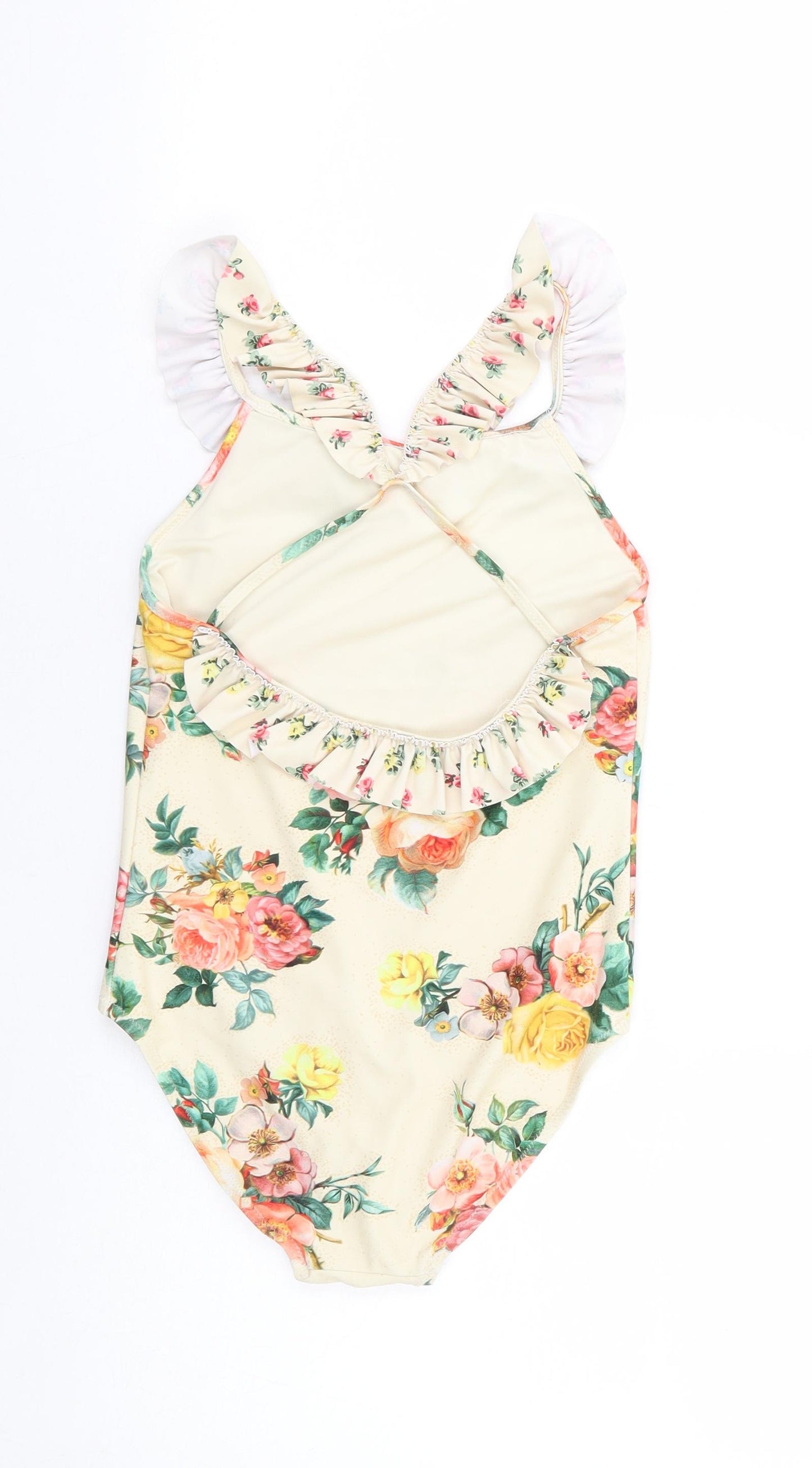 NEXT Girls Multicoloured Floral Polyester Leotard One-Piece Size 8 Years Pullover - Swimsuit