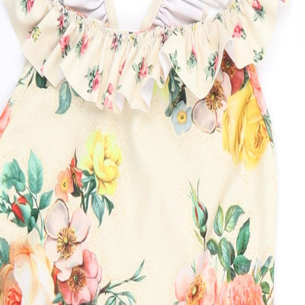 NEXT Girls Multicoloured Floral Polyester Leotard One-Piece Size 8 Years Pullover - Swimsuit