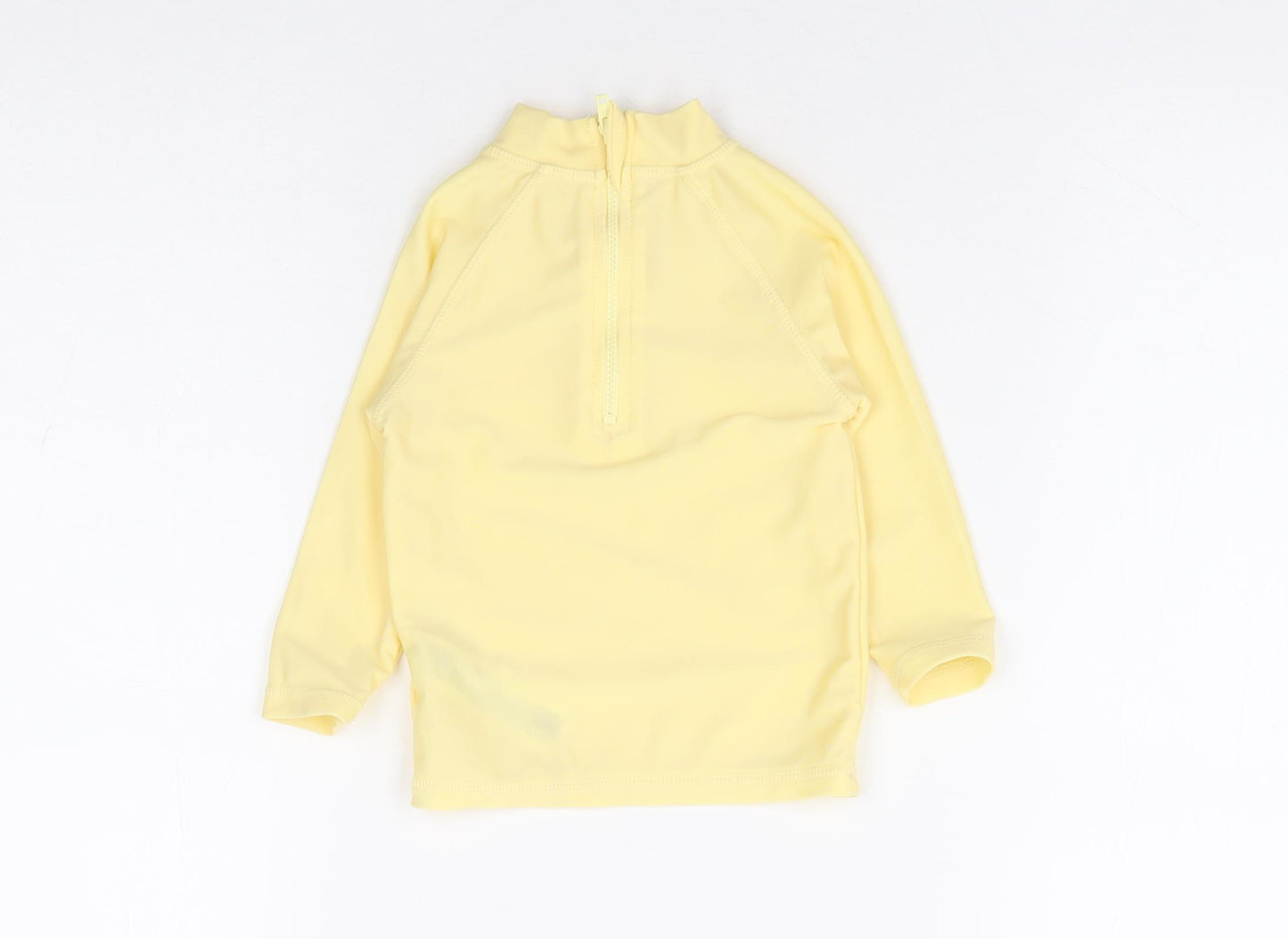 Primark Girls Yellow Polyester Basic T-Shirt Size 6-9 Months Mock Neck Zip - Rashguard