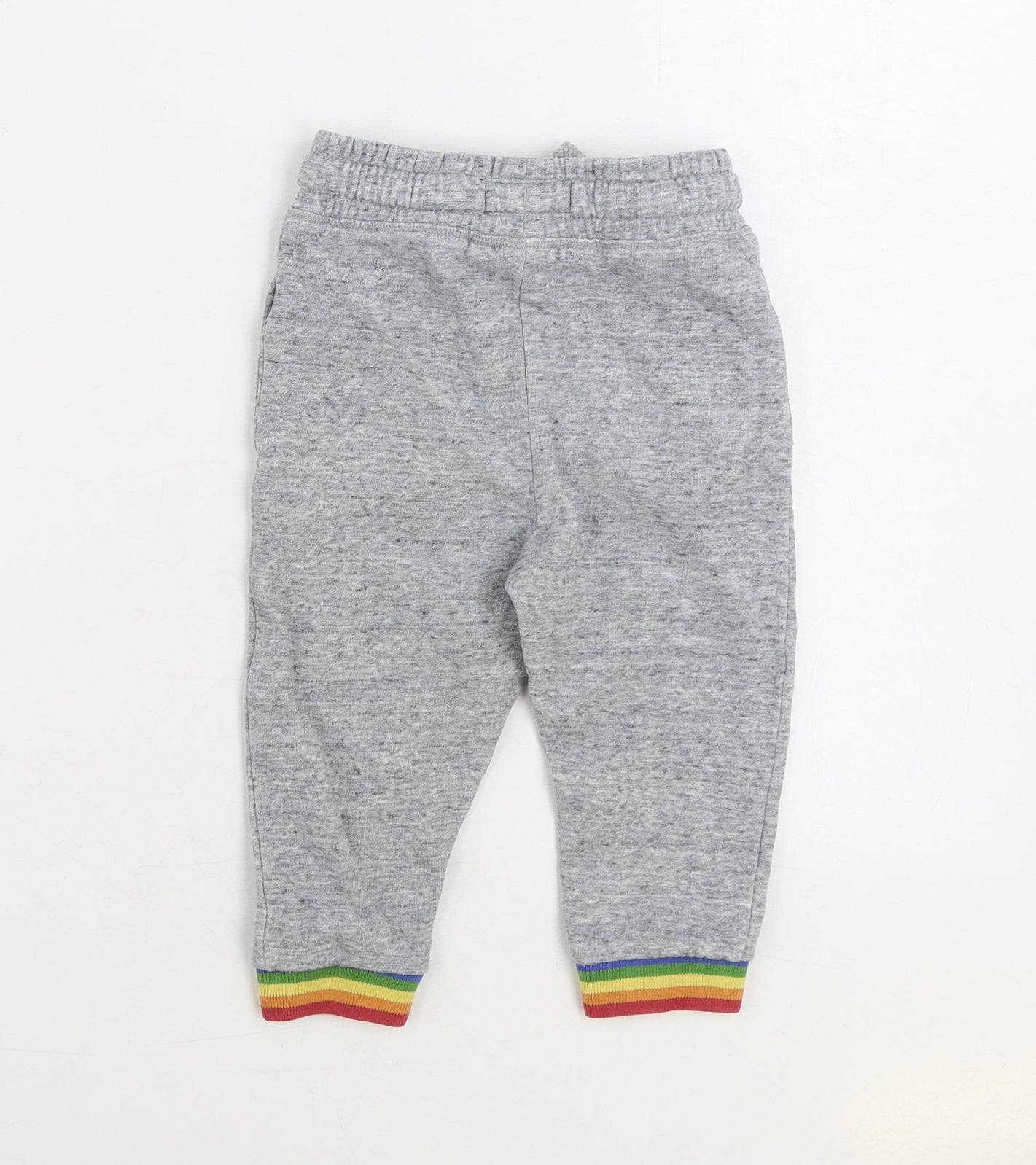NEXT Baby Grey Cotton Jogger Trousers Size 18-24 Months Drawstring