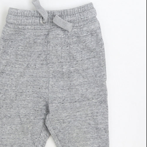 NEXT Baby Grey Cotton Jogger Trousers Size 18-24 Months Drawstring