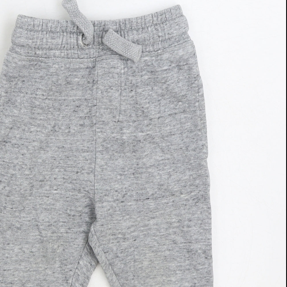 NEXT Baby Grey Cotton Jogger Trousers Size 18-24 Months Drawstring