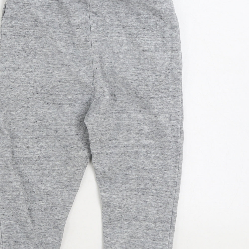 NEXT Baby Grey Cotton Jogger Trousers Size 18-24 Months Drawstring