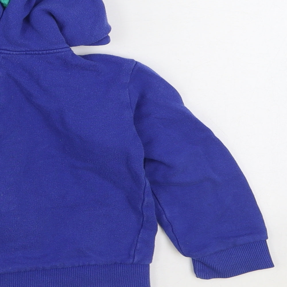 Dunnes Stores Boys Blue 100% Cotton Full Zip Hoodie Size 2-3 Years Zip - 2 Piece set Dinosaur