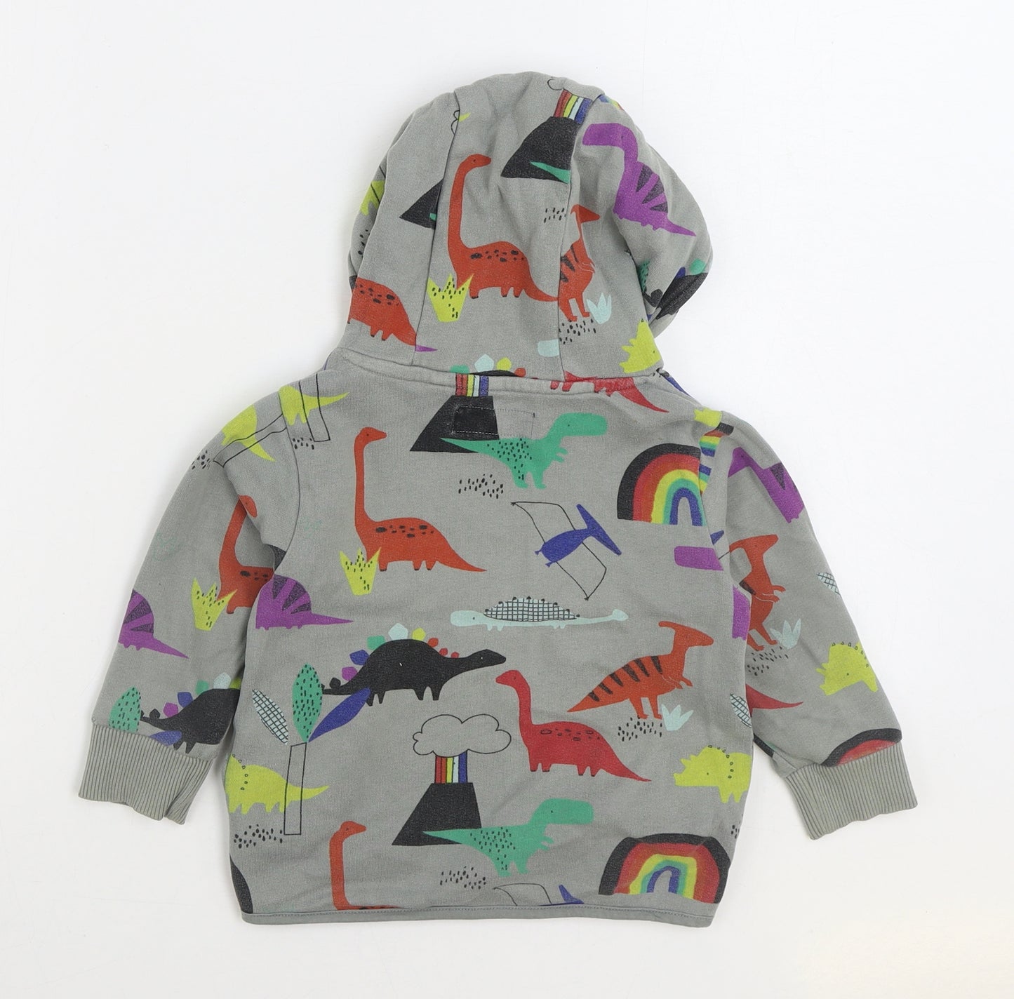 NEXT Baby Multicoloured Geometric 100% Cotton Pullover Jumper Size 18-24 Months Pullover - Dinosaur Rainbow