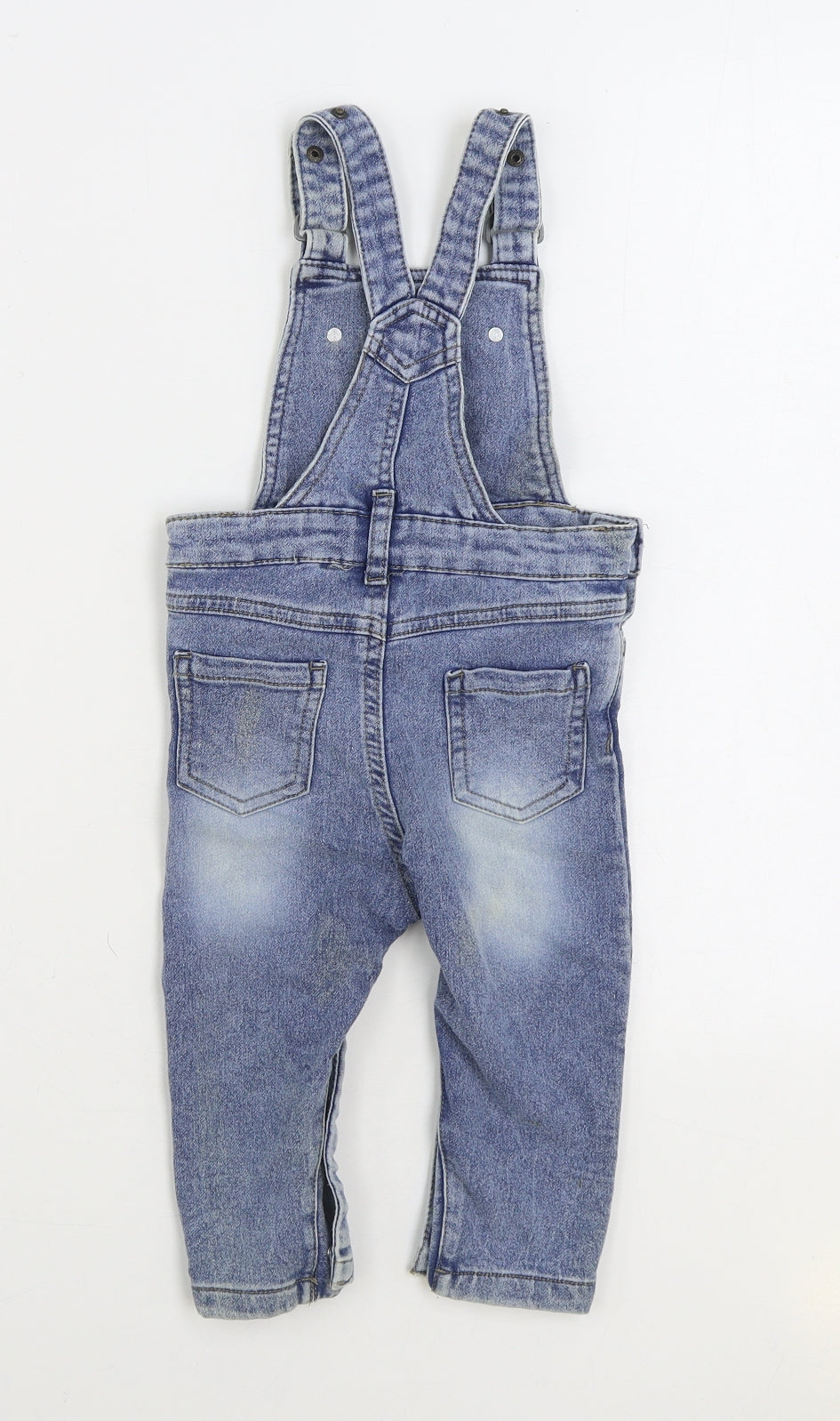 So Cute Baby Blue Cotton Dungaree Outfit/Set Size 18-24 Months Snap