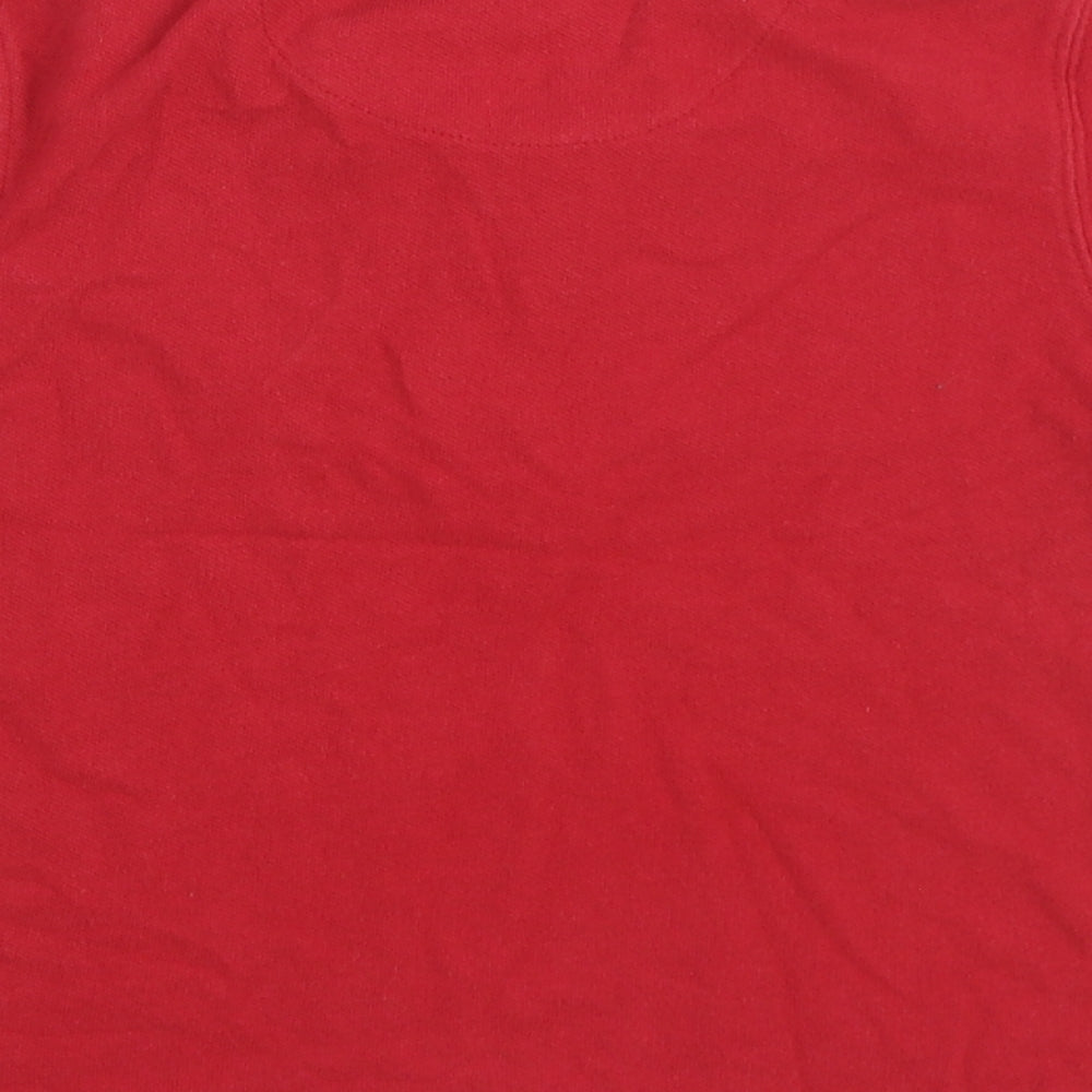 Gap Boys Red Cotton Basic Polo Size 5 Years Collared Button