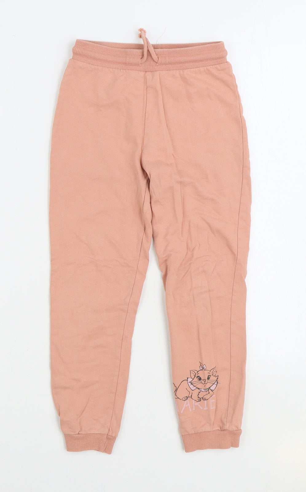 George Girls Pink Cotton Jogger Trousers Size 6-7 Years Regular Drawstring - Aristocats Marie