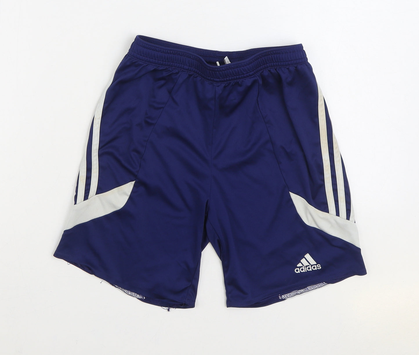 adidas Boys Blue Polyester Sweat Shorts Size 11-12 Years Regular Drawstring