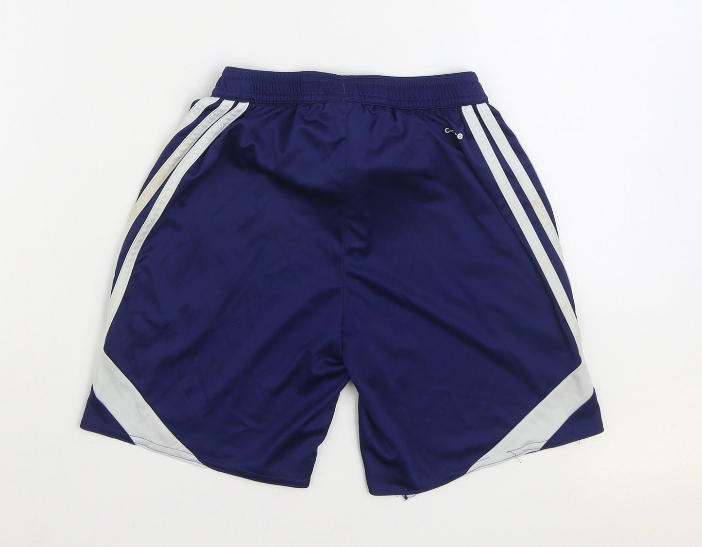 adidas Boys Blue Polyester Sweat Shorts Size 11-12 Years Regular Drawstring