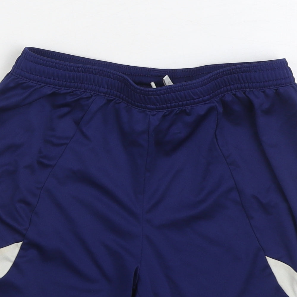 adidas Boys Blue Polyester Sweat Shorts Size 11-12 Years Regular Drawstring