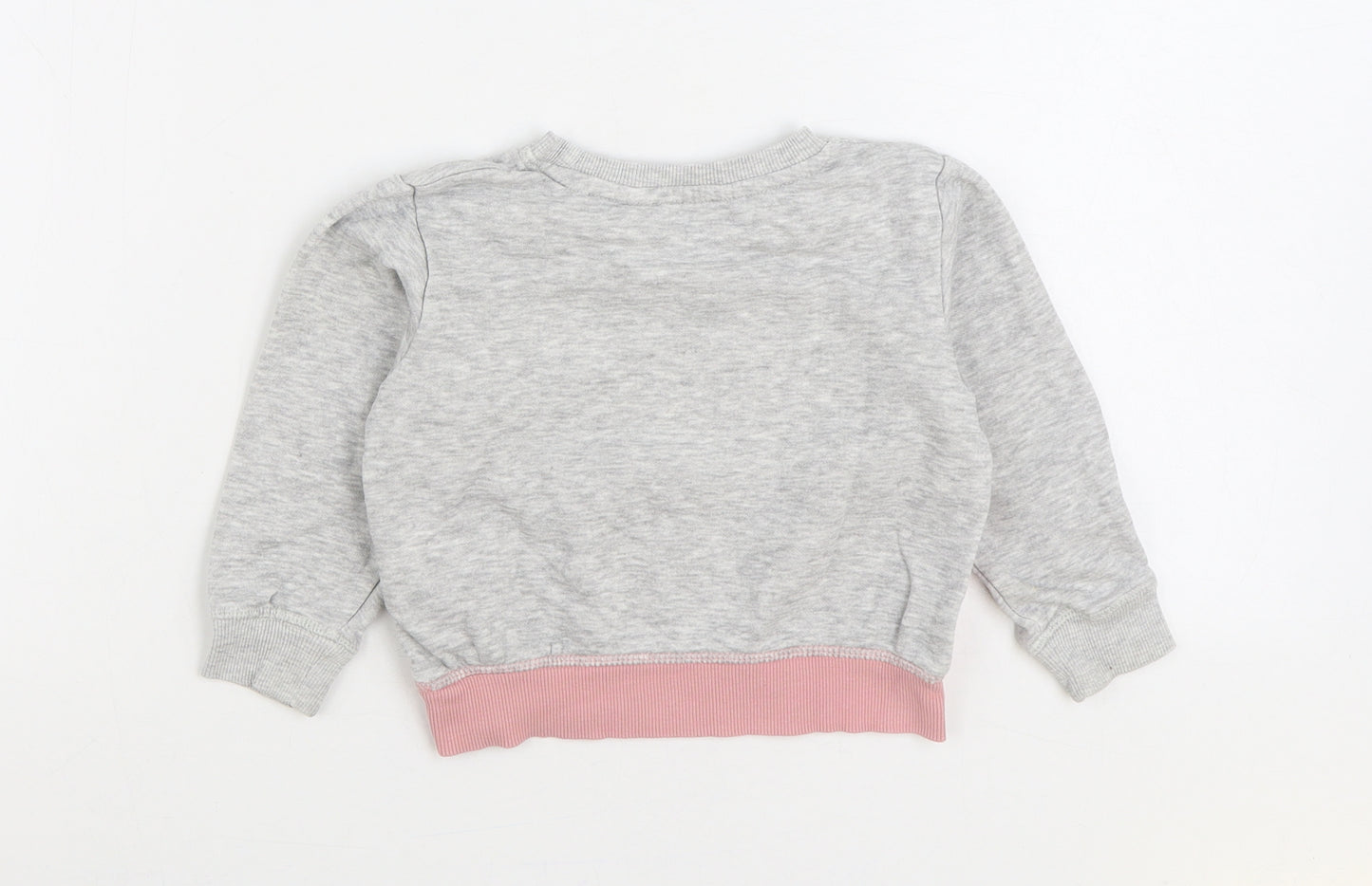 H&M Girls Grey Colourblock Cotton Pullover Sweatshirt Size 2-3 Years Pullover - Best Sister