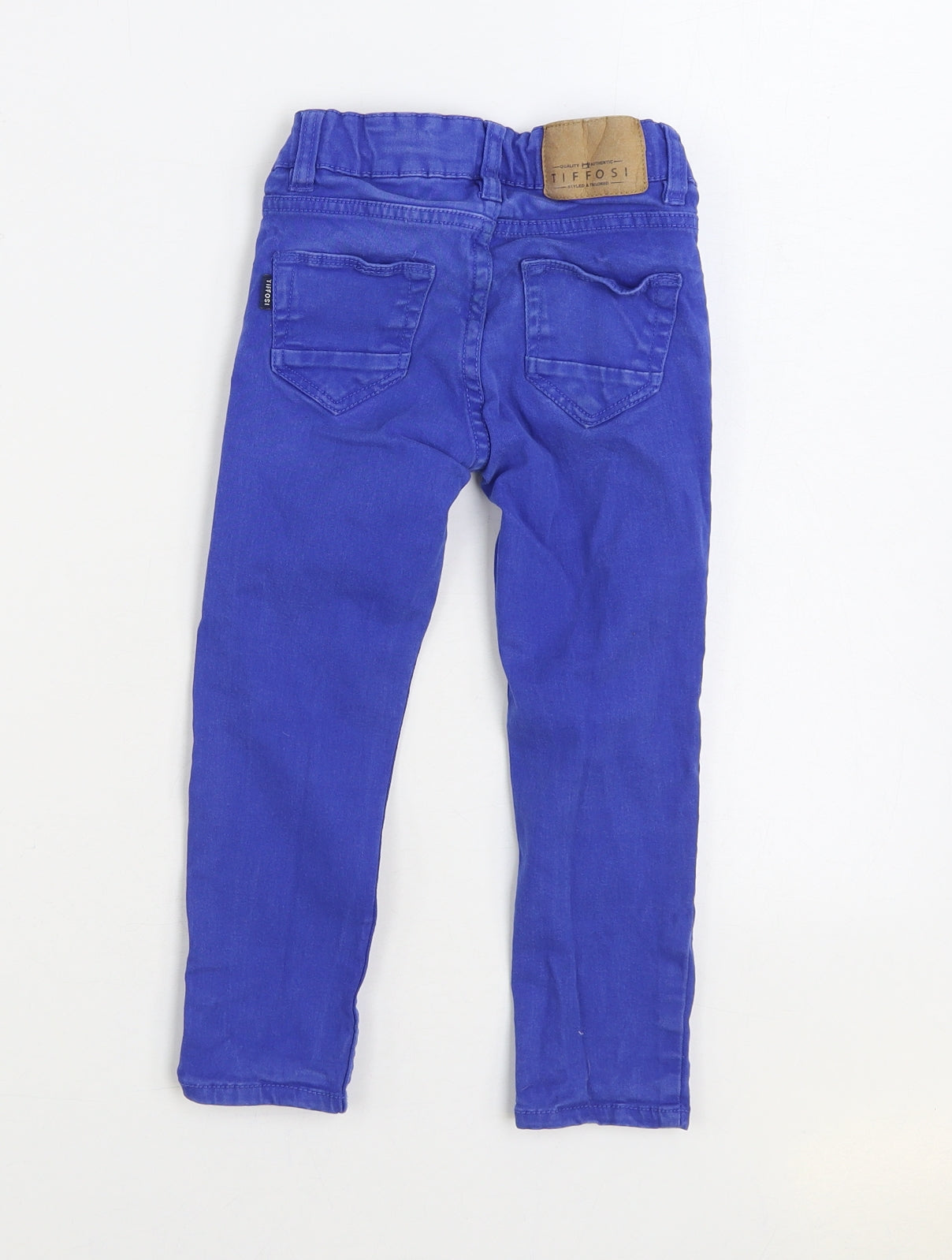 Tiffosi Boys Blue Cotton Straight Jeans Size 3-4 Years Regular Zip