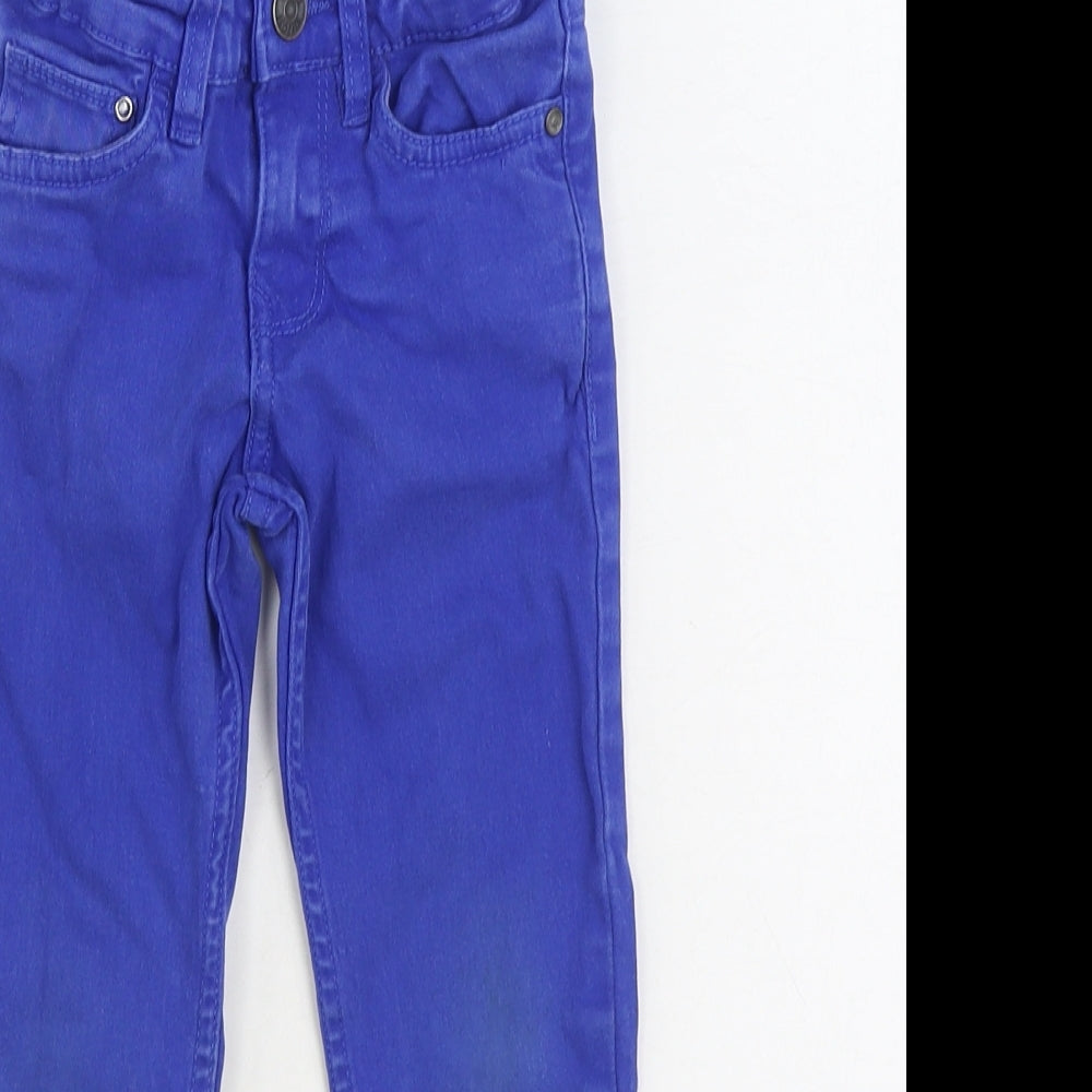 Tiffosi Boys Blue Cotton Straight Jeans Size 3-4 Years Regular Zip