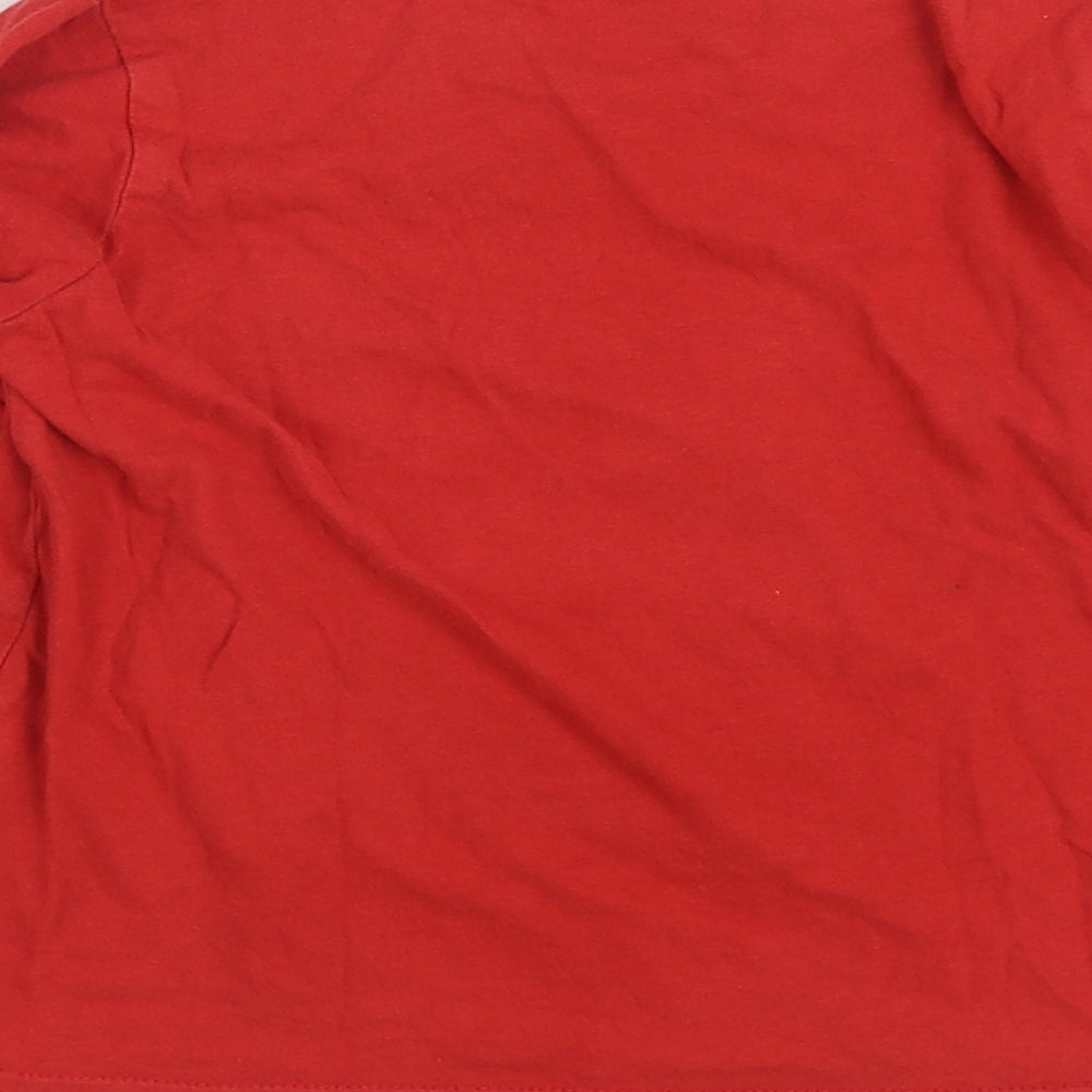 Primark Boys Red Cotton Basic T-Shirt Size 3-4 Years Round Neck Pullover - Ninja Dino!