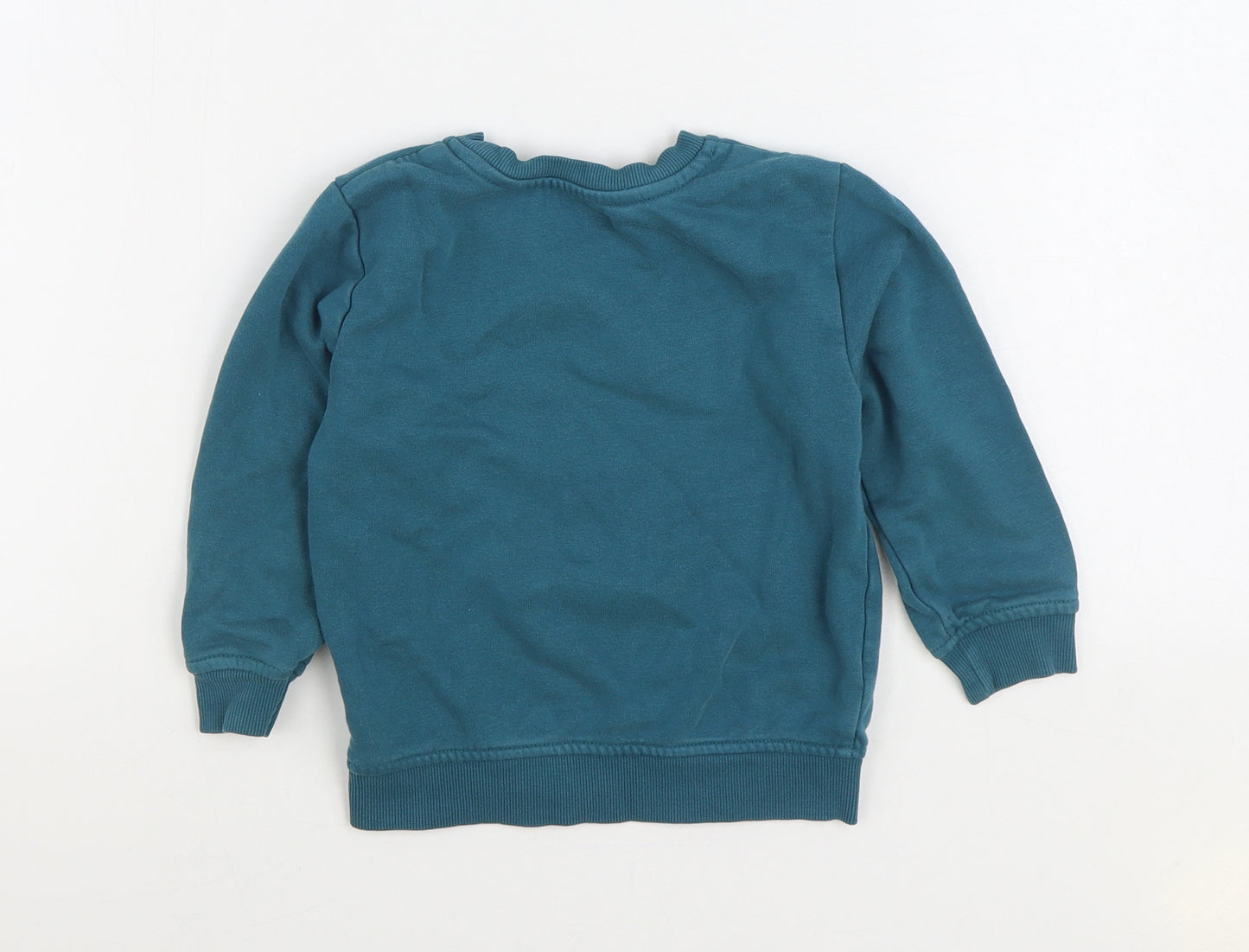 Dunnes Stores Boys Green Cotton Pullover Sweatshirt Size 2-3 Years Pullover - Robot