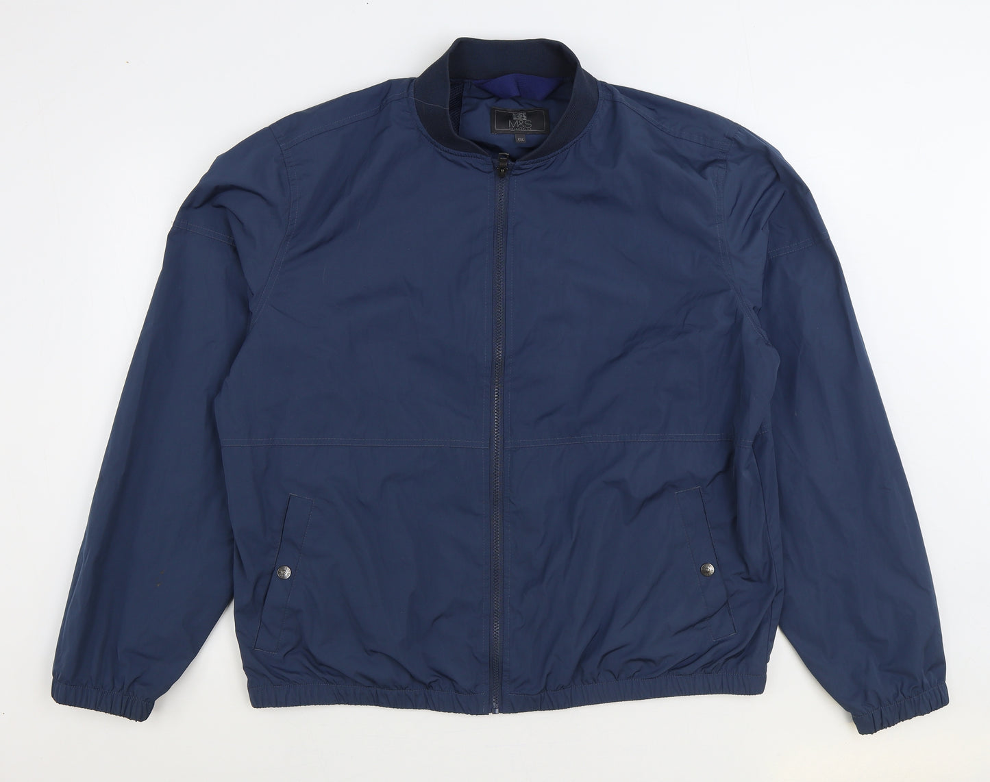 Marks and Spencer Mens Blue Bomber Jacket Jacket Size 2XL Zip