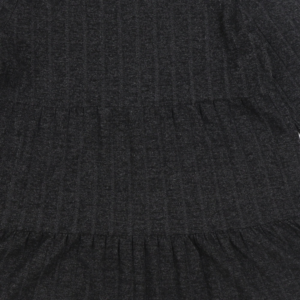 PEP&CO Womens Grey Cotton Jumper Dress Size 16 Round Neck Pullover